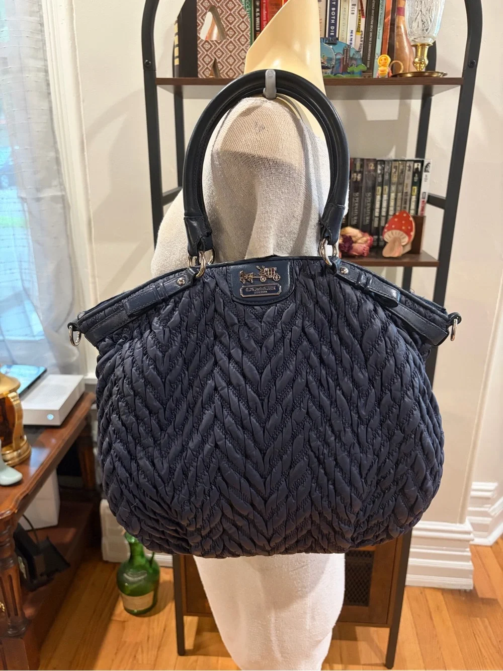 Navy Blue Coach Quilted Madison 70th Anniversary Bag - 18634